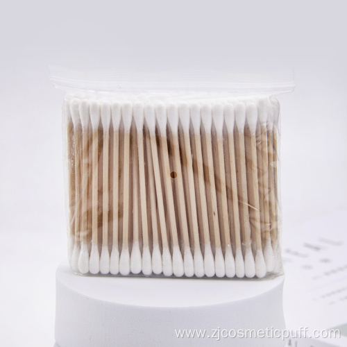 Disposable double headed clean wooden stick cotton bud